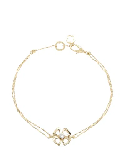 Pre-owned Bvlgari 2010s Fiorever Diamond Bracelet In Gold