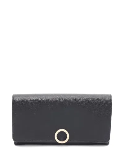 Pre-owned Bvlgari 2010s Large   Leather Wallet In Black
