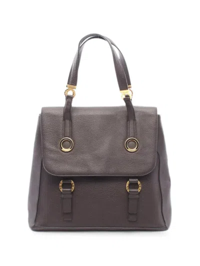 Pre-owned Bvlgari 2010s Leather Tote Bag In Brown