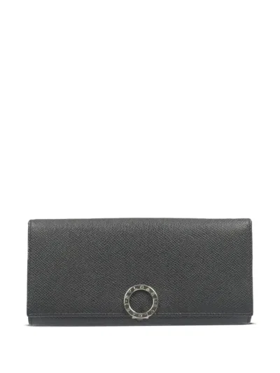 Pre-owned Bvlgari 2010s Leather Wallet In Black
