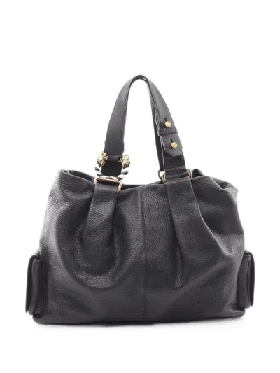 Pre-owned Bvlgari 2010s Leoni Pebbled Tote Bag In Black