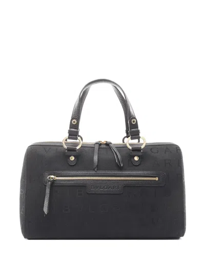 Pre-owned Bvlgari 2010s Logomania Boston Handbag In Black