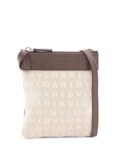 Pre-owned Bvlgari 2010s Logomania Shoulder Bag In Neutral