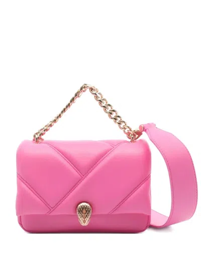 Pre-owned Bvlgari 2010s Mini Serpenti Cabochon Chain Two-way Handbag In Pink