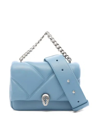 Pre-owned Bvlgari 2010s Mini Serpenti Forever Cabochon Handbag In Blue