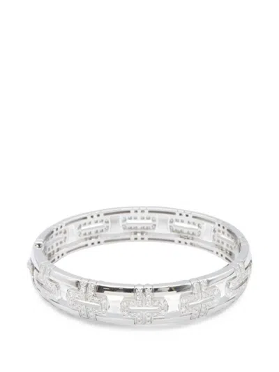 Pre-owned Bvlgari 2010s Parentesi Diamond Bracelet In Silver