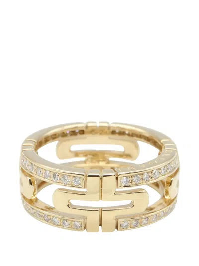 Pre-owned Bvlgari 2010s Parentesi Diamond Ring In Gold