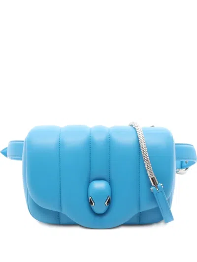 Pre-owned Bvlgari 2010s Quilted Leather Waist Bag In Blue
