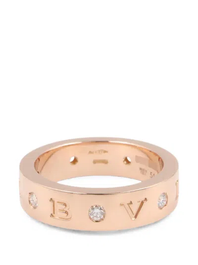 Pre-owned Bvlgari 2010s Roman Sorbet Diamond Ring In Pink