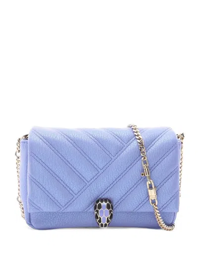 Pre-owned Bvlgari 2010s Serpenti Cabochon Shoulder Bag In Purple