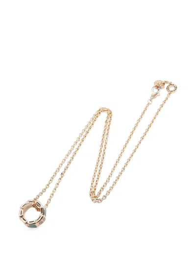 Pre-owned Bvlgari 2010s Serpenti Diamond Necklace In Gold