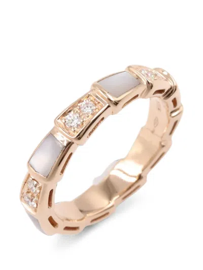Pre-owned Bvlgari 2010s Serpenti Diamond Ring In Pink