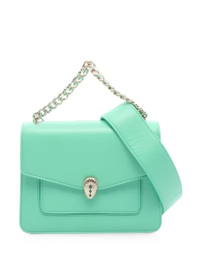 Pre-owned Bvlgari 2010s Serpenti Forever 2-way Tote Bag In Green