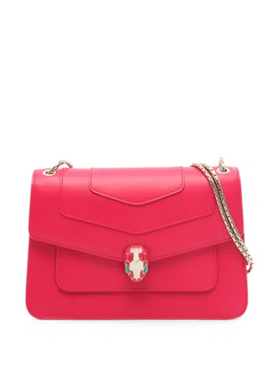Pre-owned Bvlgari 2010s Serpenti Forever Chain Shoulder Bag In Pink