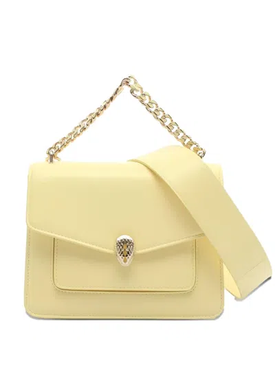 Pre-owned Bvlgari 2010s Serpenti Forever Leather Handbag In Yellow