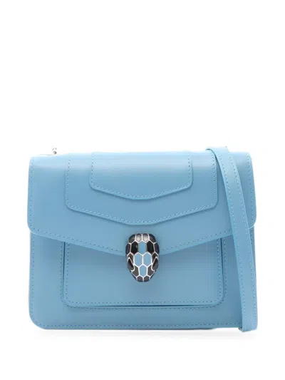 Pre-owned Bvlgari 2010s Serpenti Forever Shoulder Bag In Blue