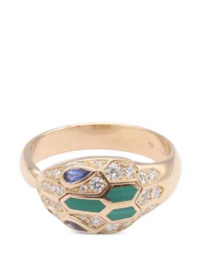 Pre-owned Bvlgari 2010s Serpenti Multi-stone Ring In Pink