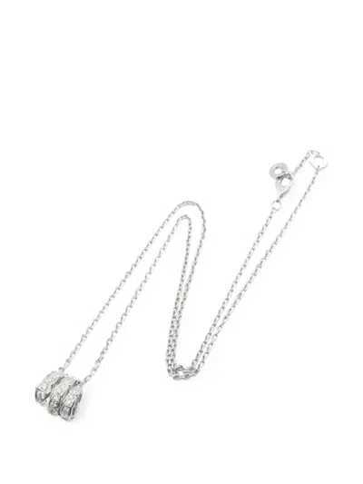 Pre-owned Bvlgari 2010s Serpenti Viper Diamond Necklace In Silver