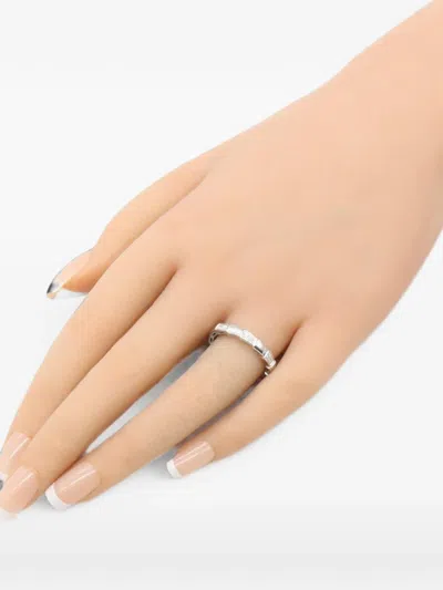 Pre-owned Bvlgari 2010s Serpenti Viper Diamond Ring In Silver