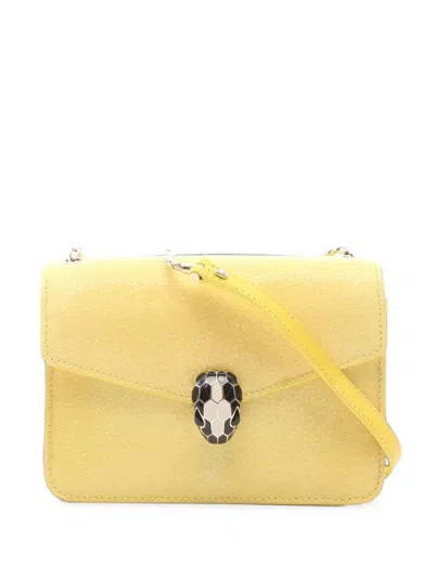 Pre-owned Bvlgari 2010s Small Serpenti Cross Body Bag In Yellow
