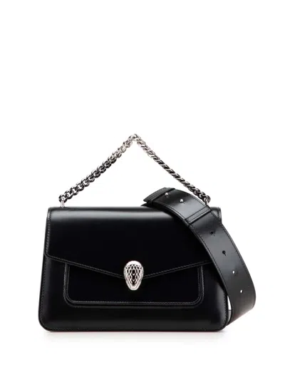 Pre-owned Bvlgari 2011-2025 Small Calfskin Serpenti Forever Maxi Chain Satchel