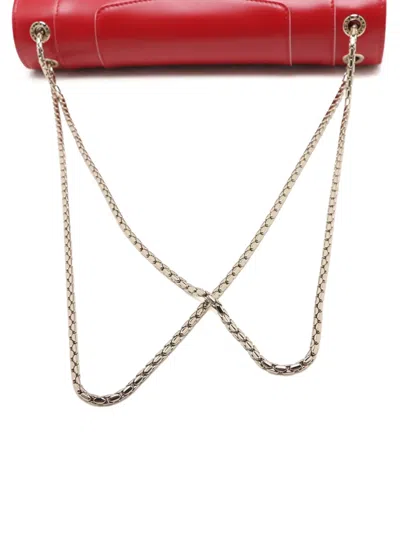 Pre-owned Bvlgari 2012-2026 Medium Calfskin Serpenti Forever Shoulder Bag In Red