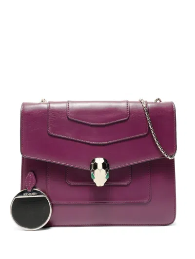 Pre-owned Bvlgari 2014-2017 Serpenti Forever Shoulder Bag In Purple