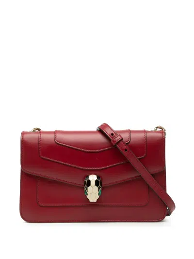 Pre-owned Bvlgari 2015-2020 Leather Serpenti Forever Crossbody Bag In Red