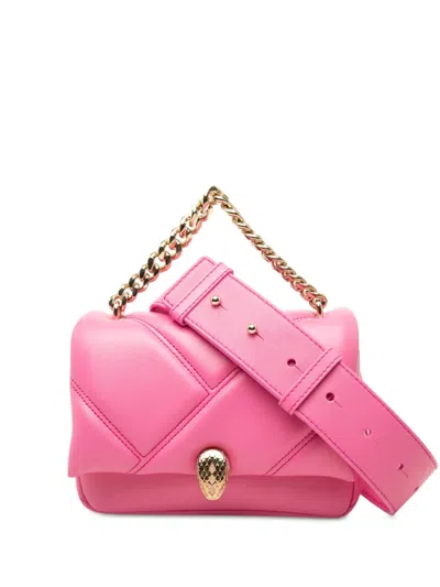 Pre-owned Bvlgari 2015-2025 Mini Leather Serpenti Cabochon Satchel In Pink