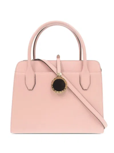 Pre-owned Bvlgari 2016-2026 Leather Alba Satchel In Pink