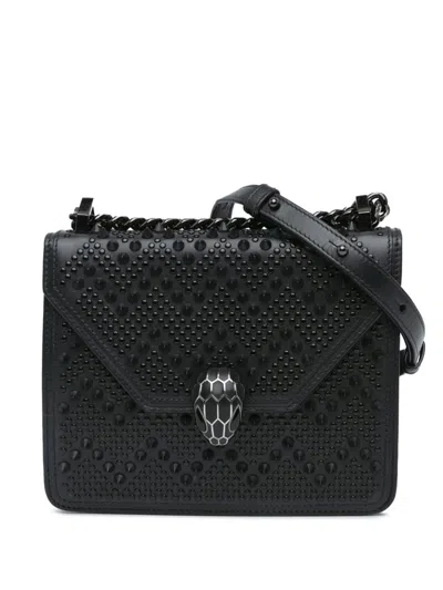 Pre-owned Bvlgari 2017 Nicholas Kirkwood Serpenti Forever Crossbody Bag In Black