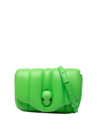 Pre-owned Bvlgari 2020 Ambush Nappa Serpenti Convertible Belt Bag Crossbody Bag In Green