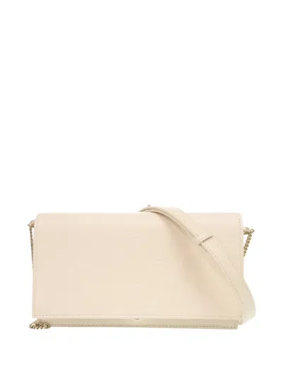 Pre-owned Bvlgari 2020-2026 Leather Infinitum Wallet On Chain Crossbody Bag In White