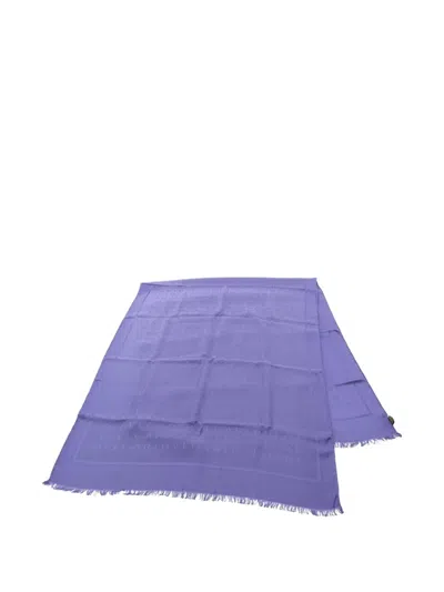 Pre-owned Bvlgari 2020s Logomania Silk Shawl In Purple