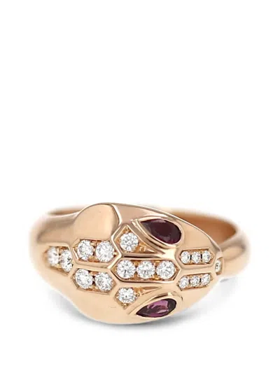 Pre-owned Bvlgari 2020s Serpenti Seduttori Ring In Pink