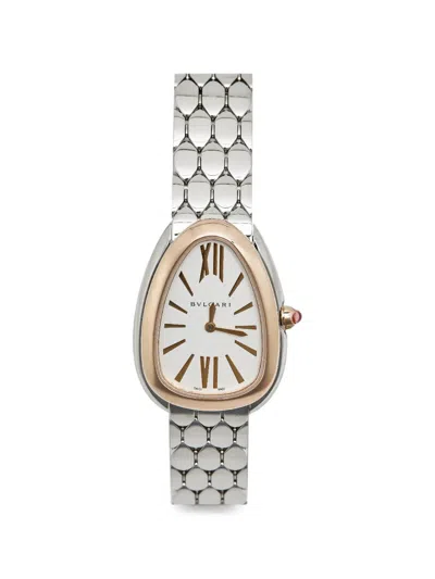 Pre-owned Bvlgari 2021 Serpenti 33mm Watch In White