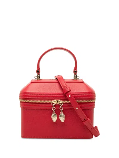 Pre-owned Bvlgari 2021-2026 Leather Serpenti Forever Vanity Bag Satchel In Red