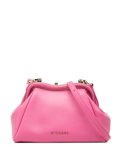 Pre-owned Bvlgari 2021-2026 Leather Serpentine Pouch Crossbody Bag In Pink