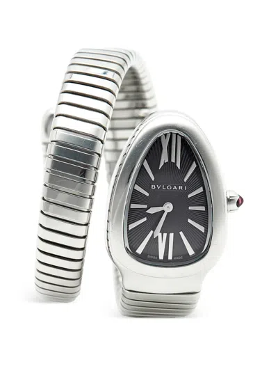 Pre-owned Bvlgari 2023 Serpenti Tubogas 35mm Watch In Black