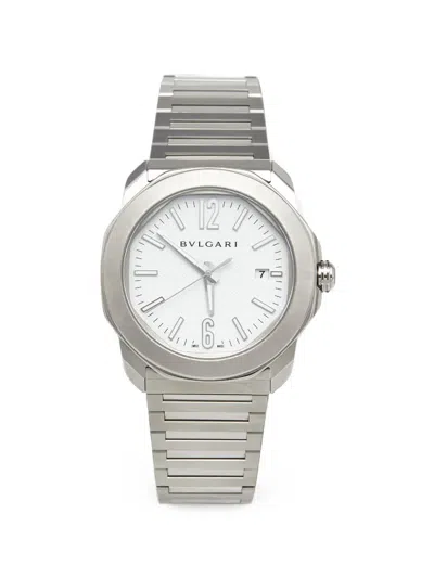 Pre-owned Bvlgari 2025 Octo Roma 41mm Watch In White