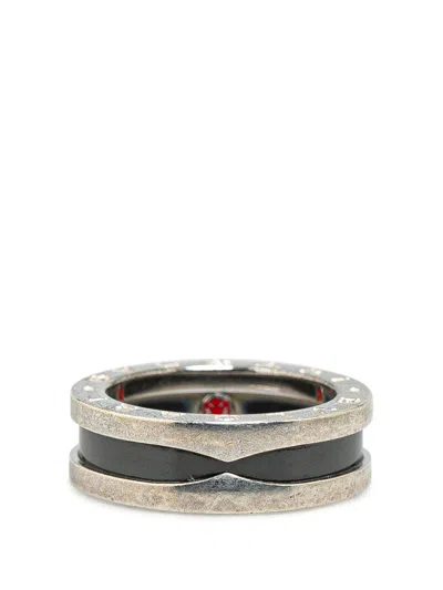 Pre-owned Bvlgari 21th Century Sterling Silver And Ceramic Save The Children Ring In 银色