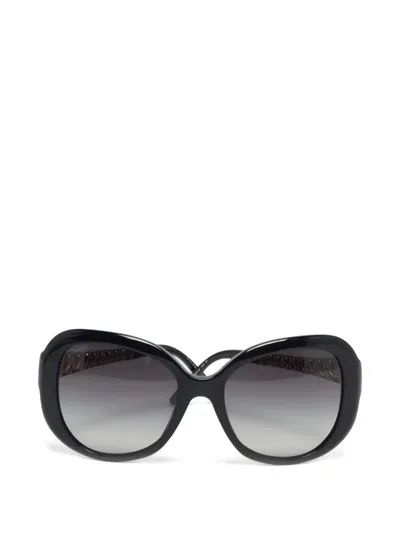Pre-owned Bvlgari 8129 H Chain Sunglasses In Black
