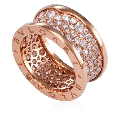 Bvlgari A  B.zero1 18k Pink Gold Pave Diamond Ring In ["pink","gold Tone","rose Gold Tone"]