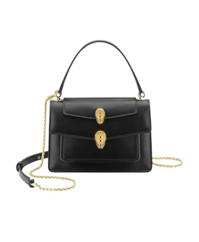 Bvlgari X Alexander Wang Serpenti Forever Leather Cross-body Bag In Black