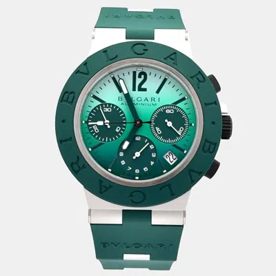 Pre-owned Bvlgari Aluminium 104076 Automatic Green Aluminium Men's Wristwatch 40 Mm