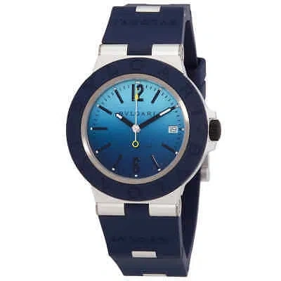 Pre-owned Bvlgari Aluminium Capri Edition Automatic Blue Dial Men's Watch 103815