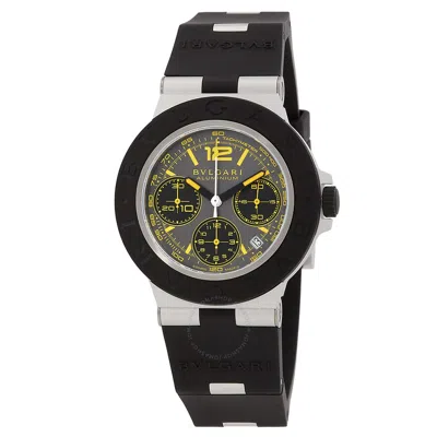 Bvlgari Aluminium Chronograph "gran Turismo Special Edition" Automatic Grey Dial Men's Watch 103893 In Black