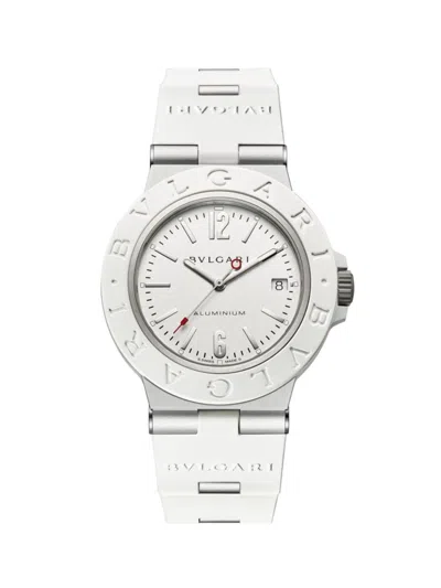 Bvlgari Aluminum White Automatic Special Edition Aluminum & Rubber Watch/40mm In Metallic