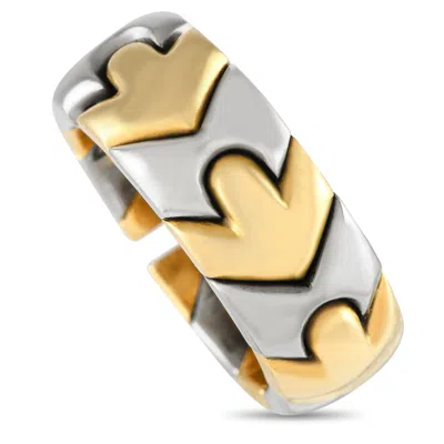 Bvlgari Alveare 18k Yellow Gold And Steel Ring Bv25-051524