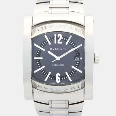 Pre-owned Bvlgari Assioma Aa48s Automatic Grey Stainless Steel Women's Wristwatch 37.5 Mm In Gray